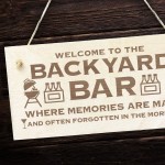 Backyard Bar Welcome Sign Hanging Home Bar Wooden Engraved