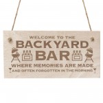 Backyard Bar Welcome Sign Hanging Home Bar Wooden Engraved