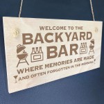 Backyard Bar Welcome Sign Hanging Home Bar Wooden Engraved