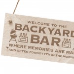 Backyard Bar Welcome Sign Hanging Home Bar Wooden Engraved
