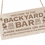 Backyard Bar Welcome Sign Hanging Home Bar Wooden Engraved