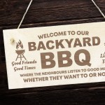 BBQ Welcome Sign Novelty Backyard BBQ Barbecue Garden Sign