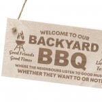 BBQ Welcome Sign Novelty Backyard BBQ Barbecue Garden Sign