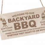 BBQ Welcome Sign Novelty Backyard BBQ Barbecue Garden Sign