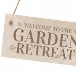 Garden Retreat Sign Engraved Garden Shed Summer House Sign