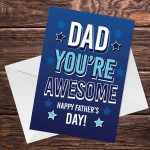 Dad Fathers Day Card From Daughter Son Novelty Fathers Day Card