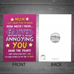 Mum Birthday Card Funny Mothers Day Birthday Card For Mum