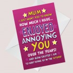 Mum Birthday Card Funny Mothers Day Birthday Card For Mum