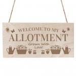 Allotment Sign Engraved Wooden Plaque For Garden Shed