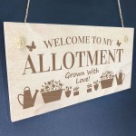 Allotment Sign Engraved Wooden Plaque For Garden Shed