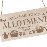 Allotment Sign Engraved Wooden Plaque For Garden Shed