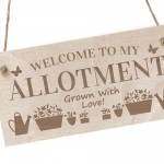Allotment Sign Engraved Wooden Plaque For Garden Shed
