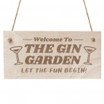 Gin Garden Sign Engraved Alcohol Gift Home Bar Sign Gin Gift