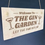 Gin Garden Sign Engraved Alcohol Gift Home Bar Sign Gin Gift