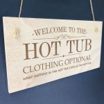 Red Ocean Hot Tub Wood Sign Engraved Hot Tub Signs & Plaques