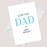 Birthday Cards For Dad Love You Dad Card From Daughter Son