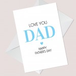 Fathers Day Cards For Dad Love You Dad Card From Daughter Son