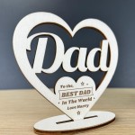 Fathers Day Gift Personalised Wood Heart Best Dad Gift