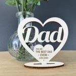 Personalised Fathers Day Gift Engraved Wood Heart Dad Birthday