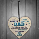 STEP DAD GIFT For Fathers Day Wood Heart Thank You Gift
