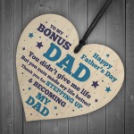 STEP DAD GIFT For Fathers Day Wood Heart Thank You Gift