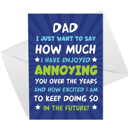 Funny Joke Dad Card For Birthday Humour Fathers Day Card For Dad