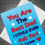 Best Dad Card For Birthday A6 Card Thank You Card For Dad