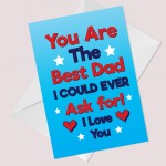 Best Dad Card For Birthday A6 Card Thank You Card For Dad