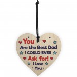 Best Dad Gift For Birthday Wood Heart Thank You Gift For Dad