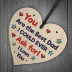 Best Dad Gift For Birthday Wood Heart Thank You Gift For Dad