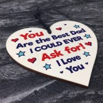 Best Dad Gift For Birthday Wood Heart Thank You Gift For Dad