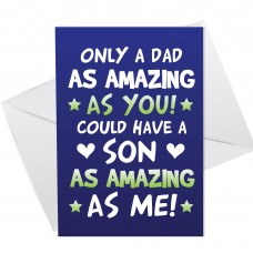 Funny Card For Dad From Son Joke Dad Birthday Card Fathers Day 
