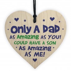Funny Gift For Dad From Son Wood Heart Dad Birthday Gift