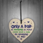 Funny Gift For Dad From Son Wood Heart Dad Birthday Gift