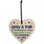 Funny Gift For Dad From Son Wood Heart Dad Birthday Gift