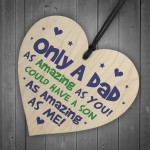 Funny Gift For Dad From Son Wood Heart Dad Birthday Gift