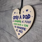 Funny Gift For Dad From Son Wood Heart Dad Birthday Gift