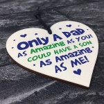 Funny Gift For Dad From Son Wood Heart Dad Birthday Gift