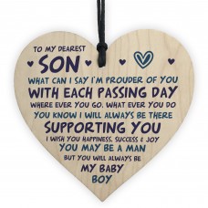 Gift For Son Birthday Wood Heart Son Gift From Mum Gift For Him