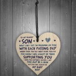 Gift For Son Birthday Wood Heart Son Gift From Mum Gift For Him