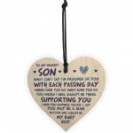 Gift For Son Birthday Wood Heart Son Gift From Mum Gift For Him