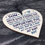Gift For Son Birthday Wood Heart Son Gift From Mum Gift For Him