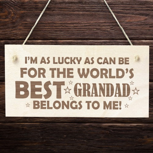 Grandad Gifts From Granddaughter Grandson Wood Plaque
