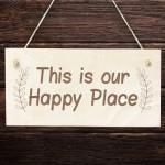 Garden Signs And Plaques Wood Sign Happy Place Sign For Shed