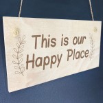 Garden Signs And Plaques Wood Sign Happy Place Sign For Shed