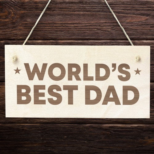 Happy Fathers Day Gift Best Dad Wood Hanging Plaque Dad Gift