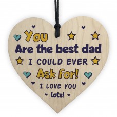 Best Dad Gift For Fathers Day Birthday Wood Heart Dad Gift