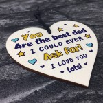 Best Dad Gift For Fathers Day Birthday Wood Heart Dad Gift