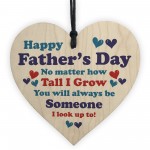 Fathers Day Plaque Wood Heart Dad Gift From Daughter Son