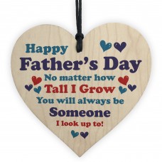 Fathers Day Plaque Wood Heart Dad Gift From Daughter Son